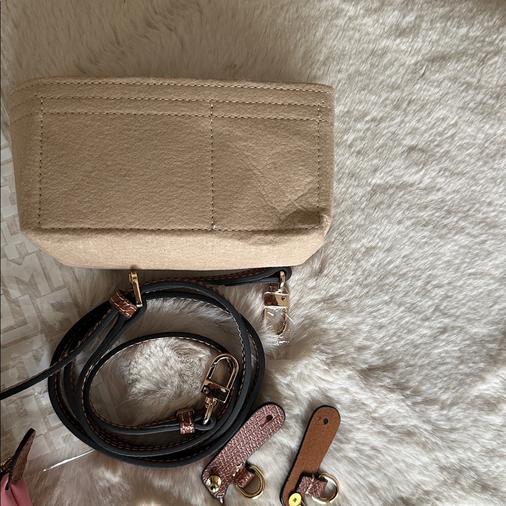 Longchamp Le Pliage Marshmallow Pink Mini Pouch with accessories NWOT - Picture 6 of 6